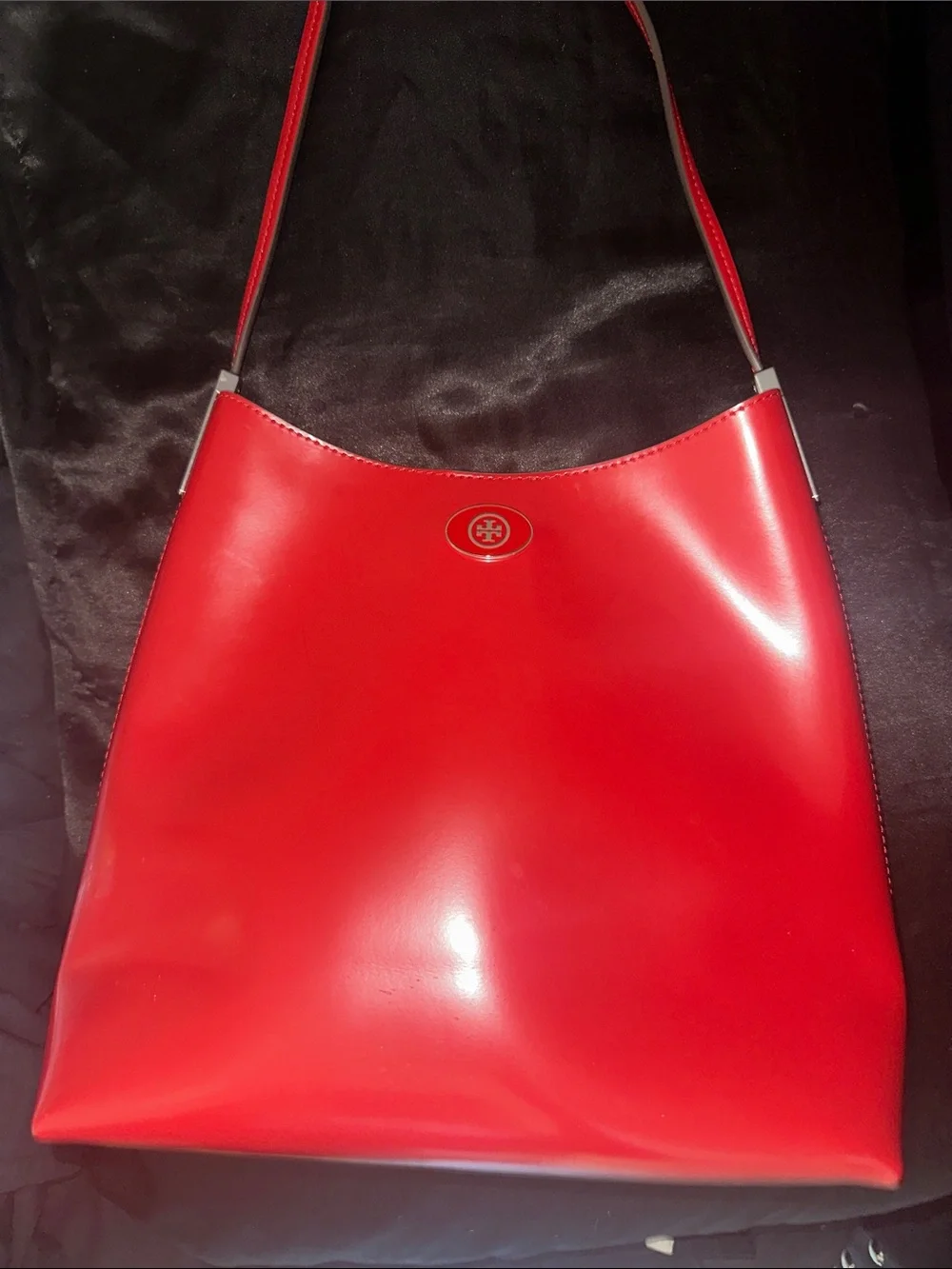 Tory Burch Red Smooth Leather Shoulder Bag
